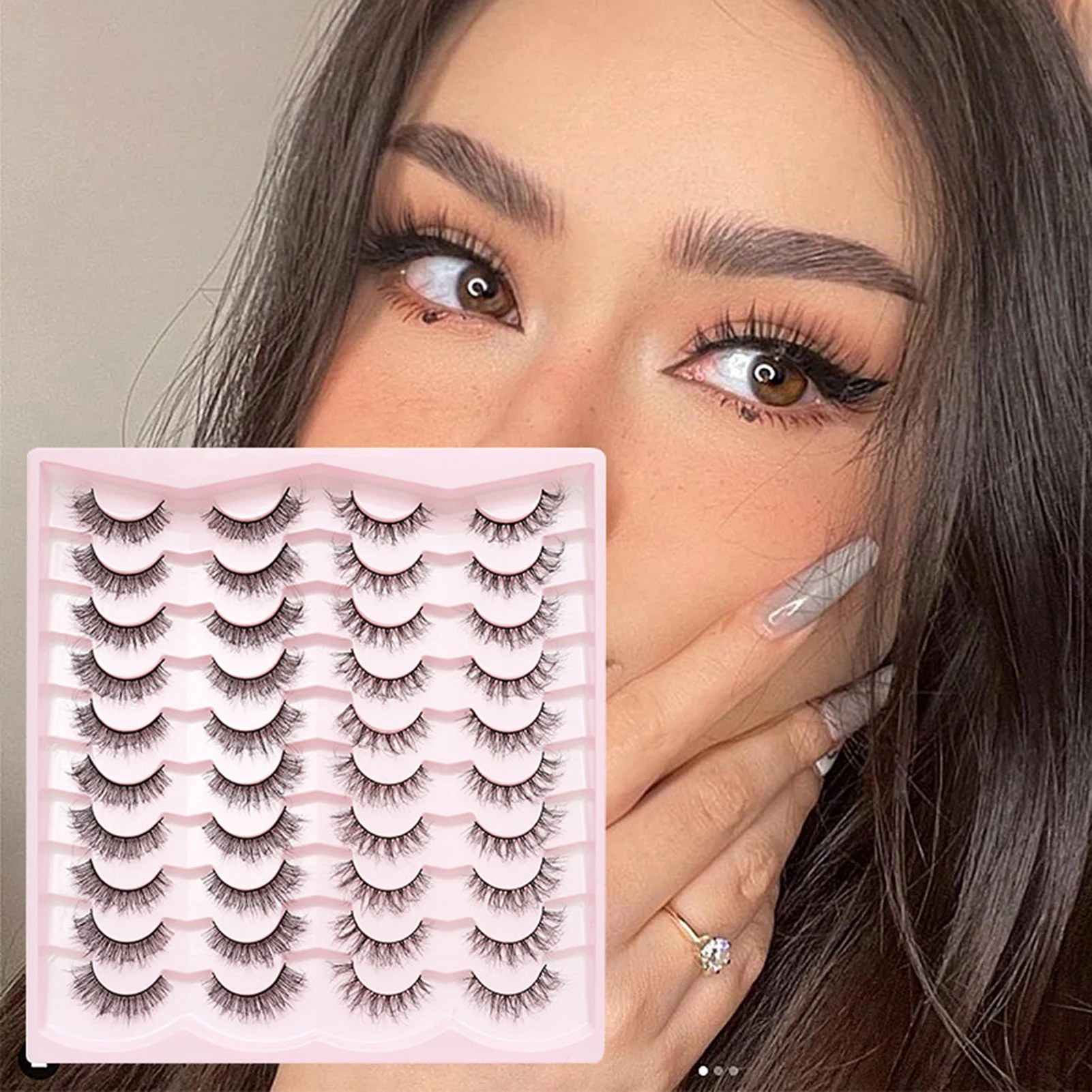 20 Paar 3D Wispy Falsche Wimpern, voluminös, natürlich aussehende Wimpern, Cosplay, weiche künstliche Wimpern, weich, bequem, für Frauen