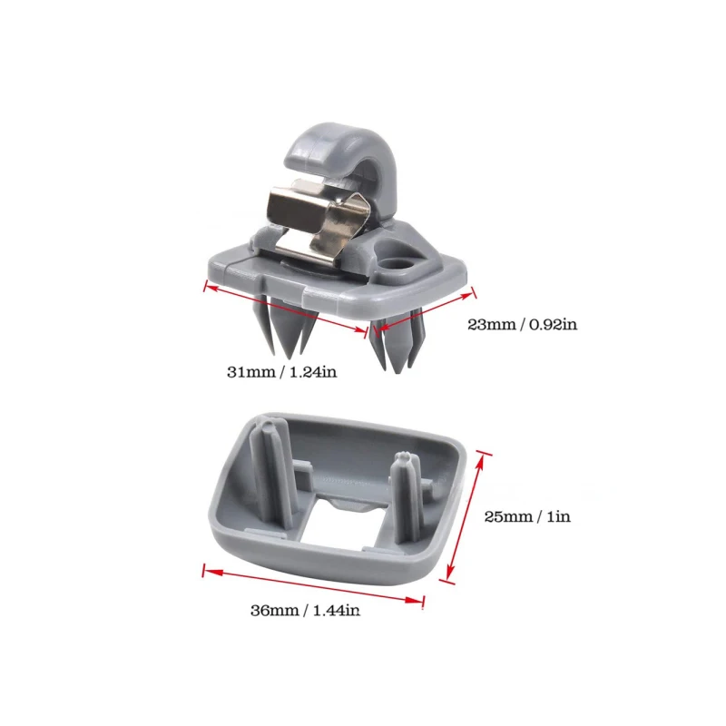 Auto-Sonnenblenden-Clip Grau Innenraum-Aufhänger Haken-Clip Halterung für Audi A1 A3 S3 A4 S4 Allroad A5 S5 Q3 Q5 8U0857562A 8E0857562 – Detail 2