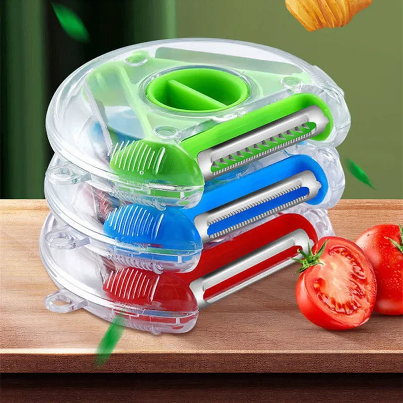 

3-in-1 Kitchen Peeler - Stainless Steel Fruit & Vegetable Tool with Shredder, Easy to Clean & Replace, Multi-Function Helper