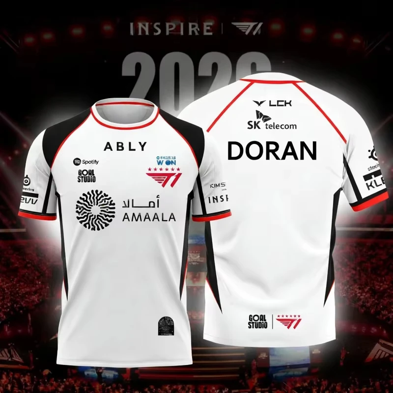 2026 NEUES T1 ESPORTS TEAM TRIKOT FAKER FAN SOMMER KURZÄRMELIGES TRIKOT FÜR GAMING-ENTHUSIASTEN OUTDOOR-SPORTBEKLEIDUNG Strand Surfen – Detail 3