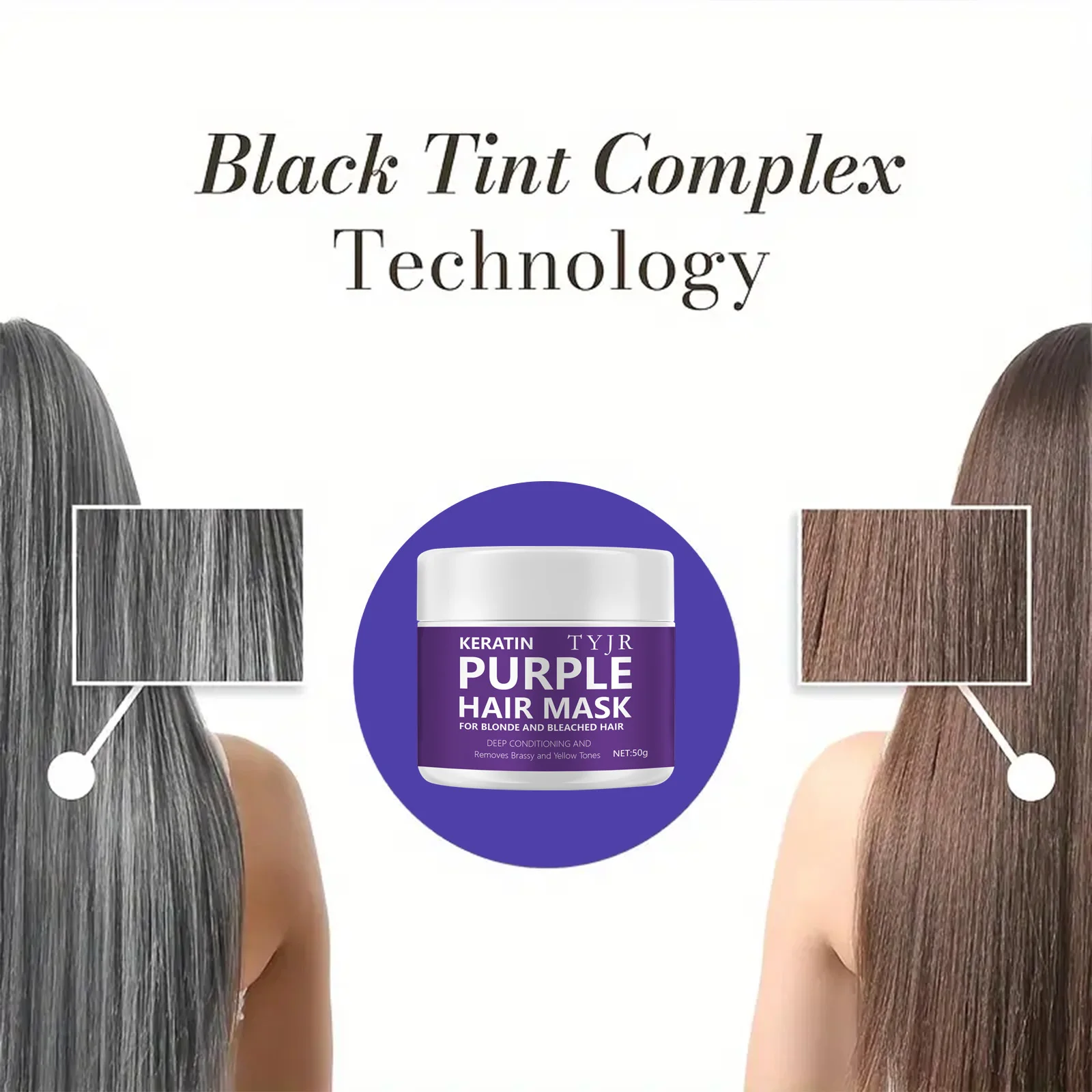 purple Keratin Hair Mask for Damaged Hair 5-Second Repair Damaged Curly Hair Smoothing Nourishing Straightening Hair Treatment