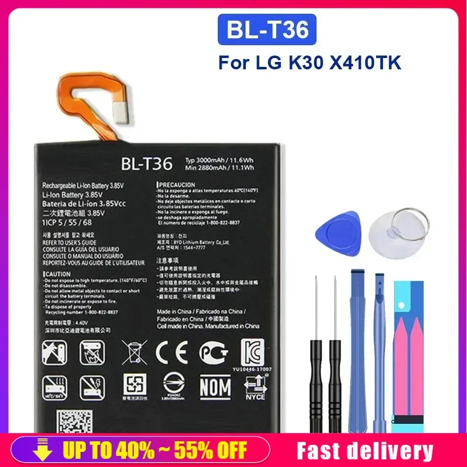 

Rechargeable Mobile Phone Batteries BL-T36 BL T36 2880mAh For LG K30 X410TK BL T36 BLT36 Portable Battery