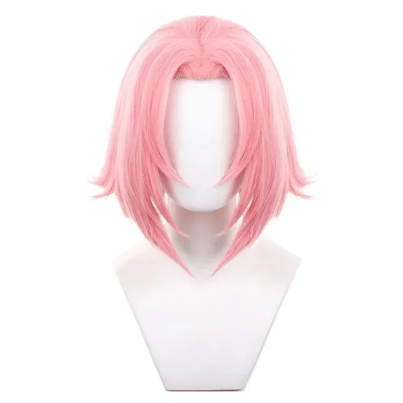 Anime Haruno Sakura Coaplay Wig Pink Short Women Cosplay Hair High Quality Hair Halloween + Free Wig Cap