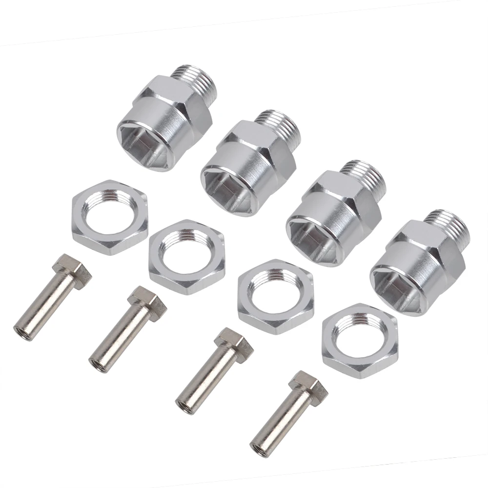 Aluminum Alloy 12mm to 17mm Hex Adapter Wheel Hex Hubs Extension Conversion Nuts for 1/10 1/8 RC Car buggy monster Bigfoot Truck