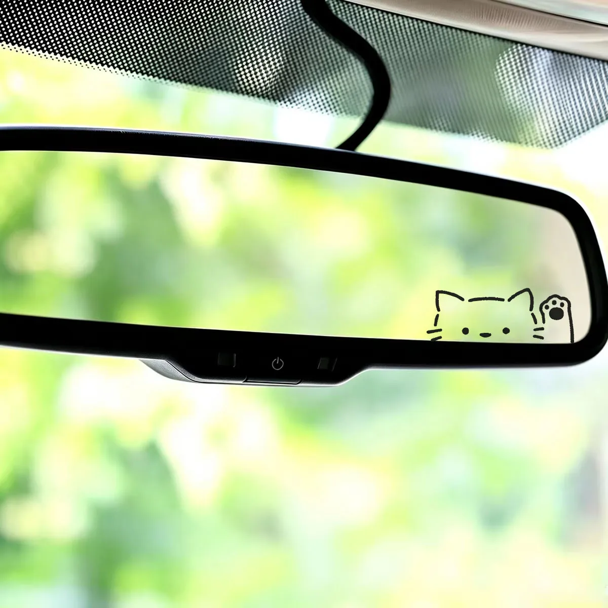 Autocollant de chat simple faisant un geste de la main, autocollant de chat mignon et minimaliste pour ordinateur portable, fenêtre de voiture, cadeau décoratif amusant