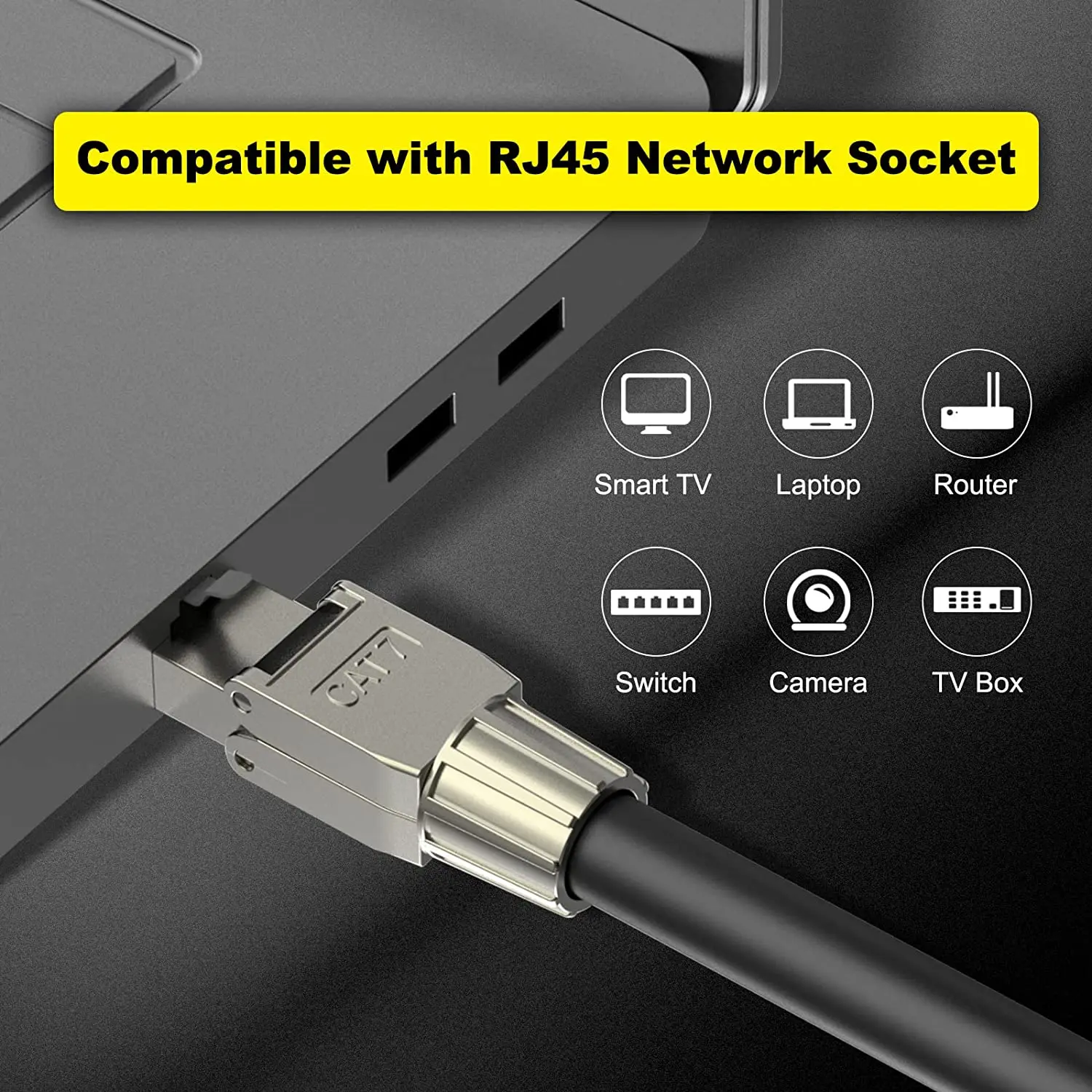 ZoeRax RJ45-Steckverbinder Werkzeuglos Cat6a Cat7 Cat8, Abgeschirmte RJ45-Modularstecker 10 Gbps 600MHz PoE++, Wiederverwendbare Einfache RJ45-Stecker – Detail 5