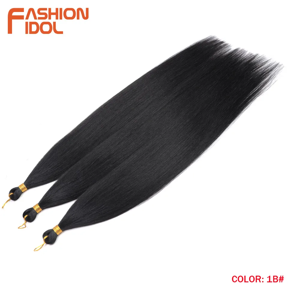 Ariel glattes Haar Bündel häkeln Zöpfe Haar synthetische 28 Zoll 3 Stück Flechten Haar Ombre blonde Yaki häkeln Haar verlängerungen – Detail 5