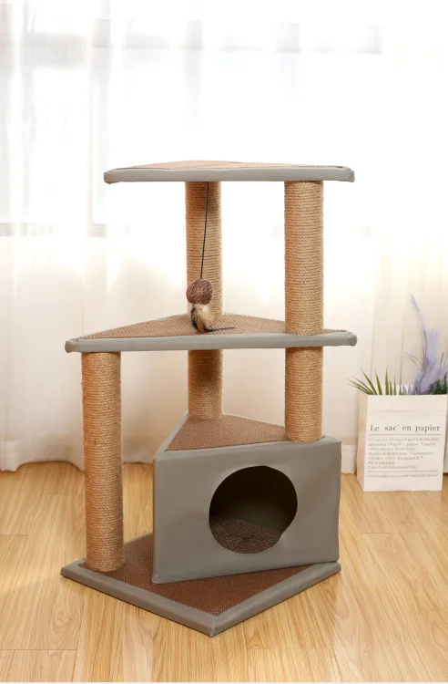 Cat Tree Scratching Post Multifunctional Modern Luxury Large House Climbing Tower Cat Tree Furniture With Condo