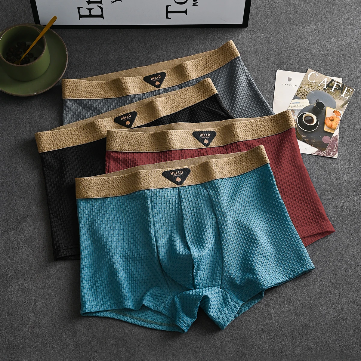 1/4pcs Men's Ice Silk Underwear hot lingerie Thin Boxer Shorts Man Cool Underpants Breathable Sexy Panties U Convex Shorts L-6XL