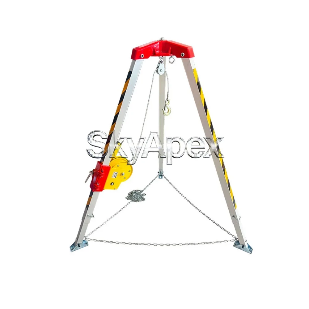 High Quality Portable Aluminum Alloy Fire Rescue Tripod 200kg 300kg Lifting Weight Wellhead Sewer Triangle Bracket