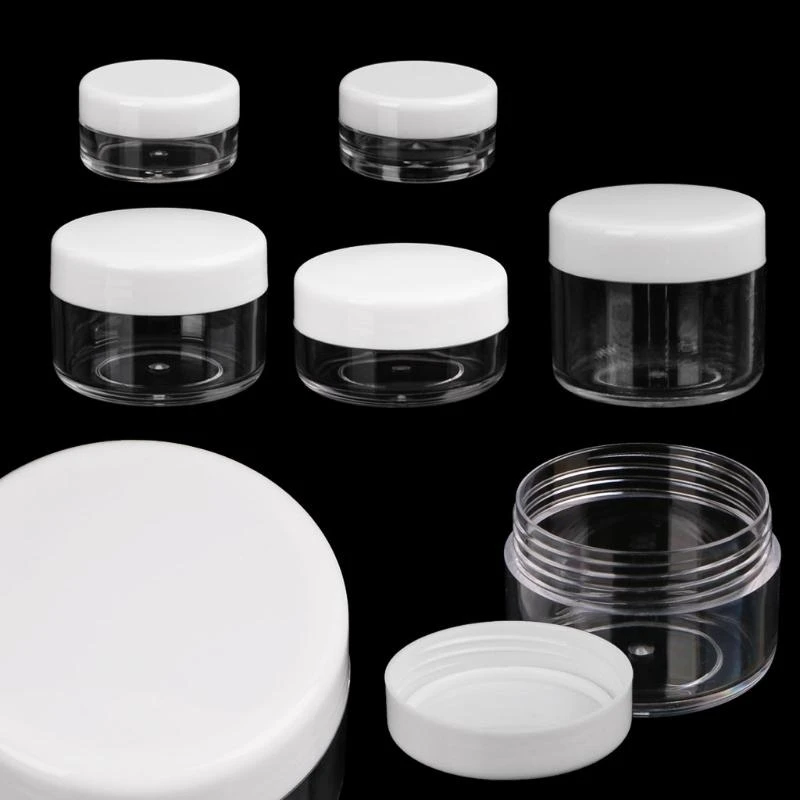 R1WA Mini Sample Bottle Round Bottom Empty Cosmetic Dispenser for Airplane Make Up Lip Balms Eye