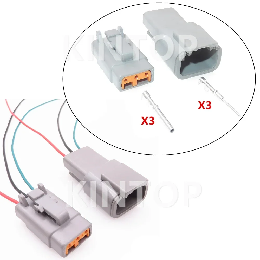 

1 Set 3 Pins DTM06-3S DTM04-3P AC Assembly Auto Waterproof Cable Socket ATM04-3P ATM06-3S Car Male Plug Female Socket With Wires
