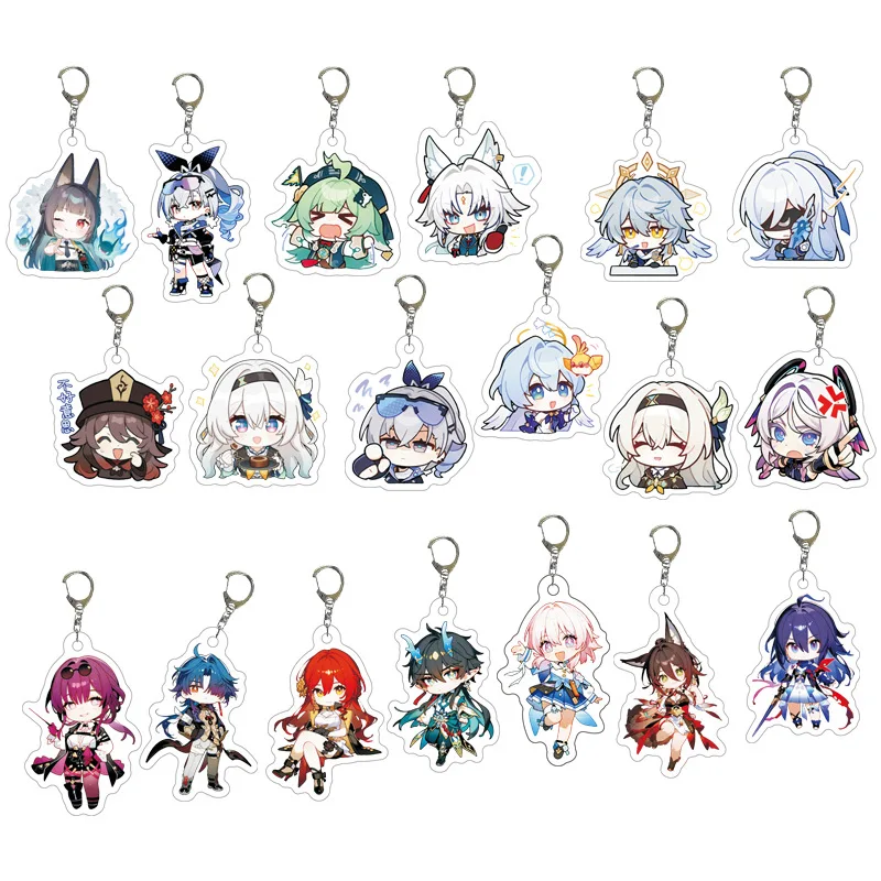 Game Honkai Star Rail Genshin Impact Zenless Zone Zero Citlali Hu Tao Hoshimi Miyabi Fei Xiao Sunday Keychain Cute Keyring Badge