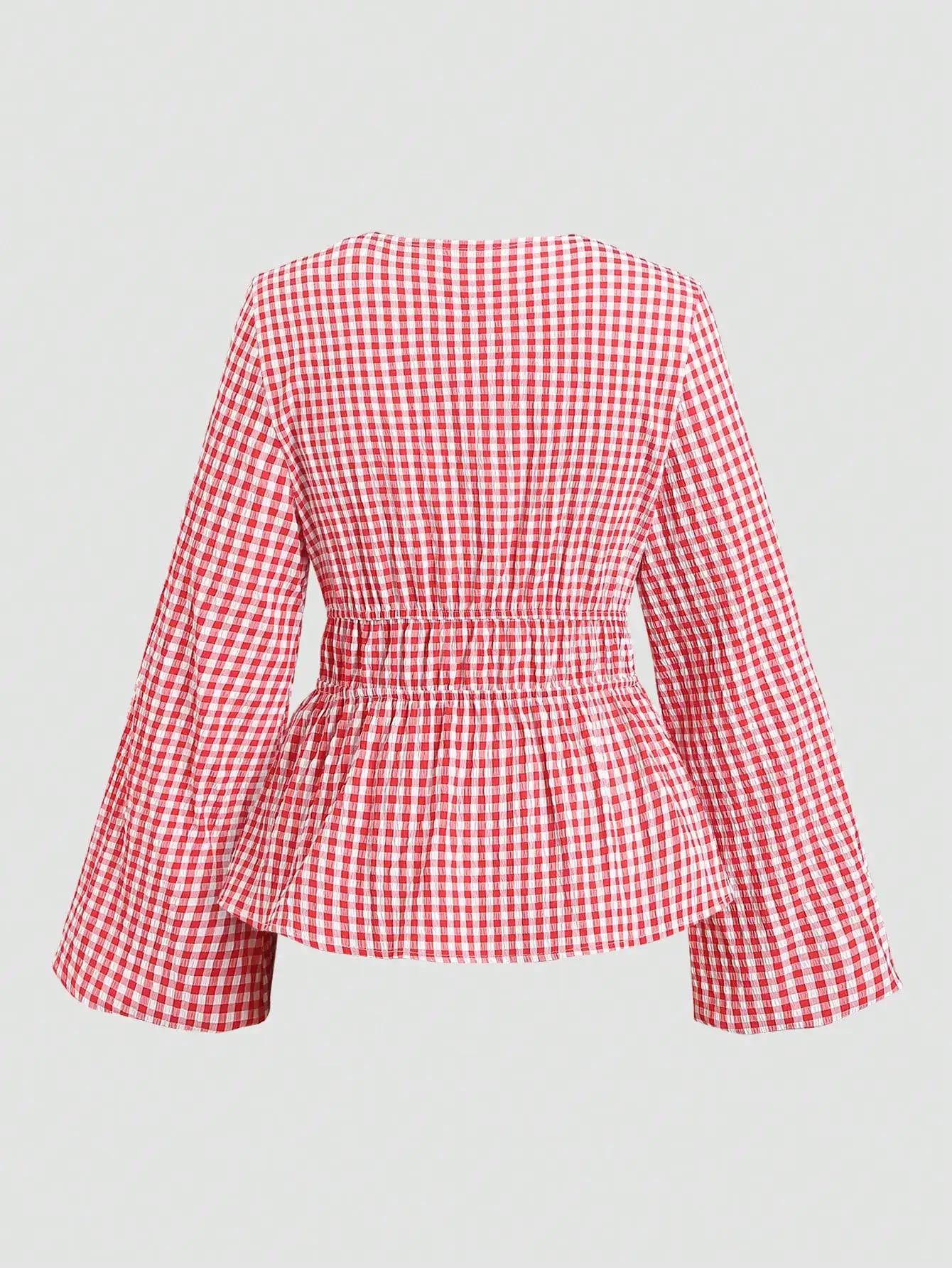 New Spring Fashion Loose Babydoll Shirt with Clever Waist-Cinching Design, White Long-Sleeve Shirt for Early Autumn, Women's Blouse