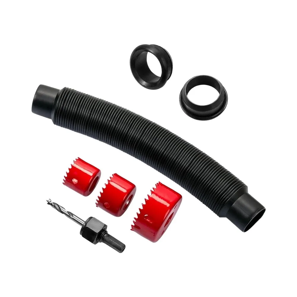 Rain Connector Kit for Rainwater Collection Systems Overflow Diverter Hose with Secure Plastic Fittings Black Color