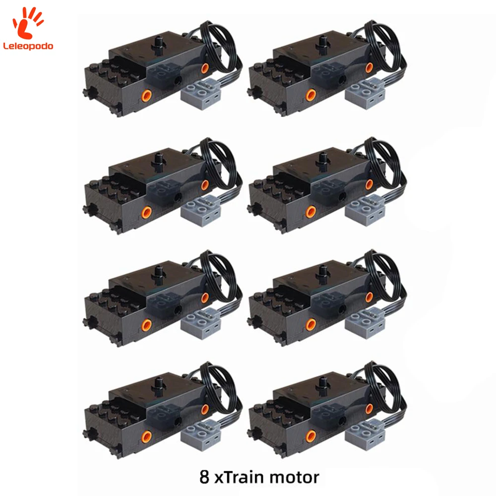 1/2/5/8Pcs New Train Track Motor 88002 Technical Speed Motor Building Blocks for 10254 53401 53400 Rail Tracks Toys Accessories