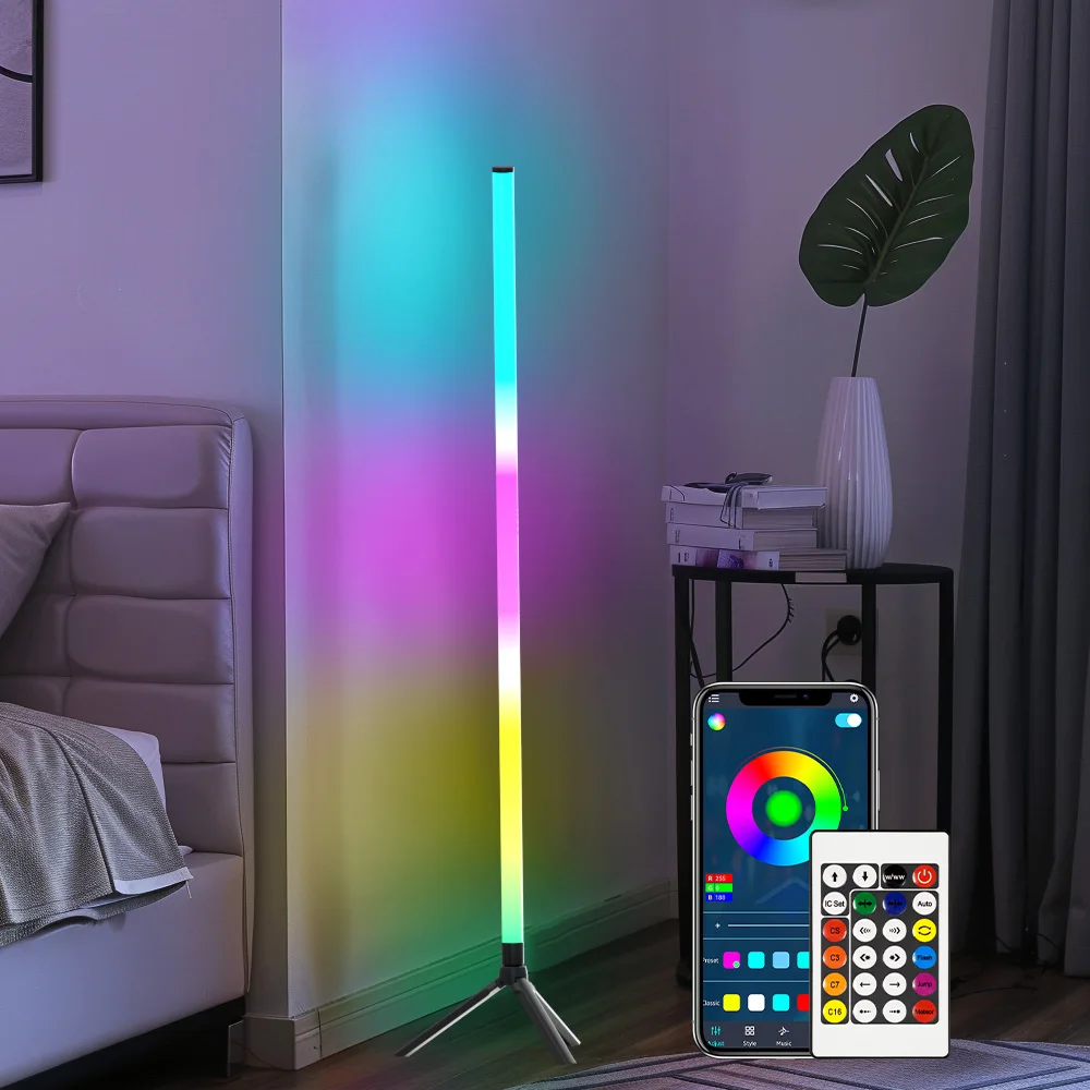 

DAYBETTER smart floor corner light, supporting app control with a remote control, timed on/off, RGB color change.