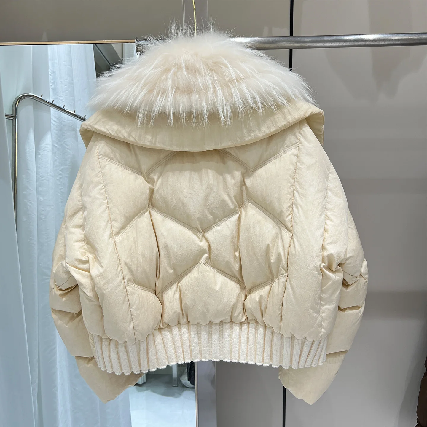 2026 inverno novo feminino 90% pato branco para baixo casaco engrossado quente grande gola de lã para baixo jaqueta acolchoada pato para baixo pele neve parka