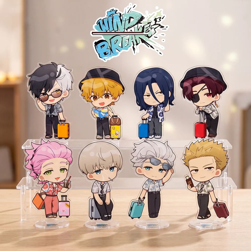 WIND BREAKER Sakura Ren Suo Hajime Travel Suitcase 10CM Acrylic Stand Keychain 2026 New Anime Stand Desktop Display Ornament