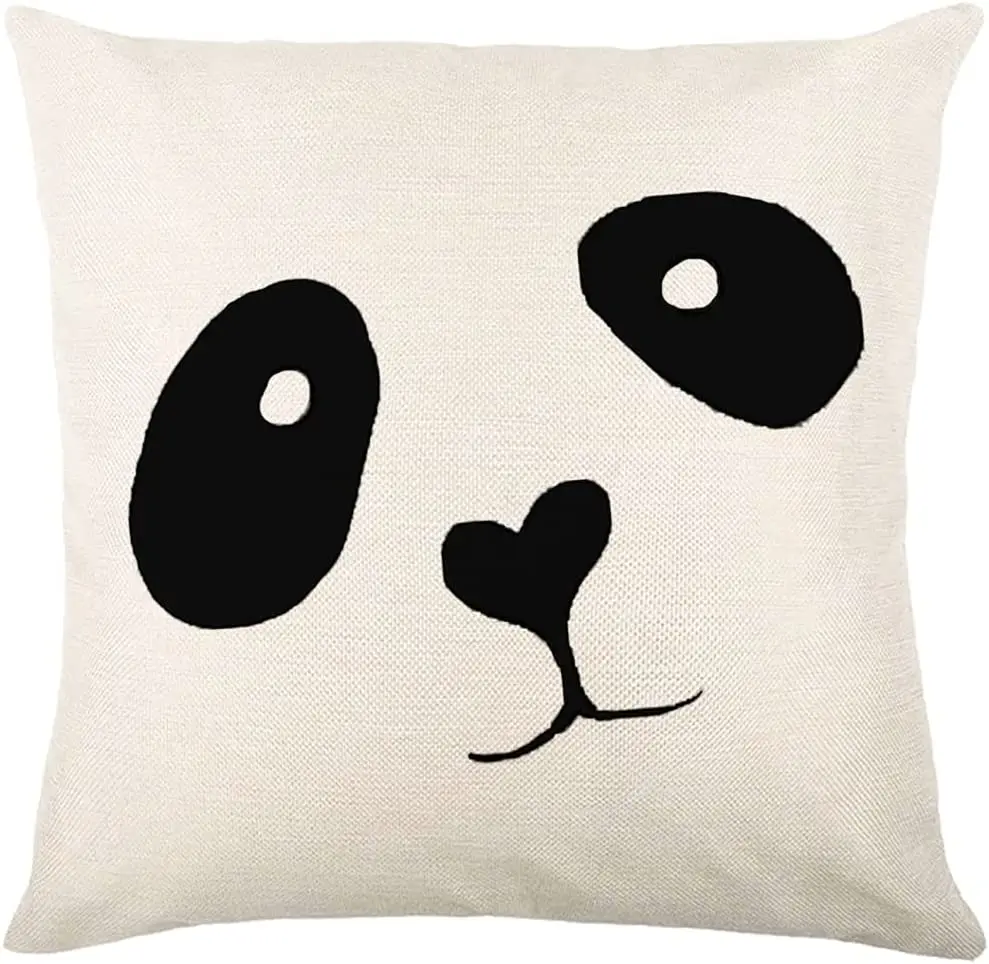 Love Home Panda Linen Cushion Cover for Car Living Room Sofa Bedroom Home Decor, 40x40 45x45 50x50 60x60 Pillowcase