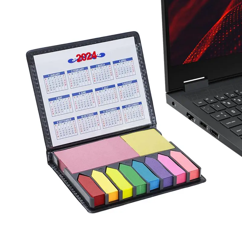 Lepkie zeszyt kolorowe kartki samoprzylepne notatniki kolorów w notatniku z indeksem biznesowym ze sztucznym skórzane pudełko z flagami do zapisu dla