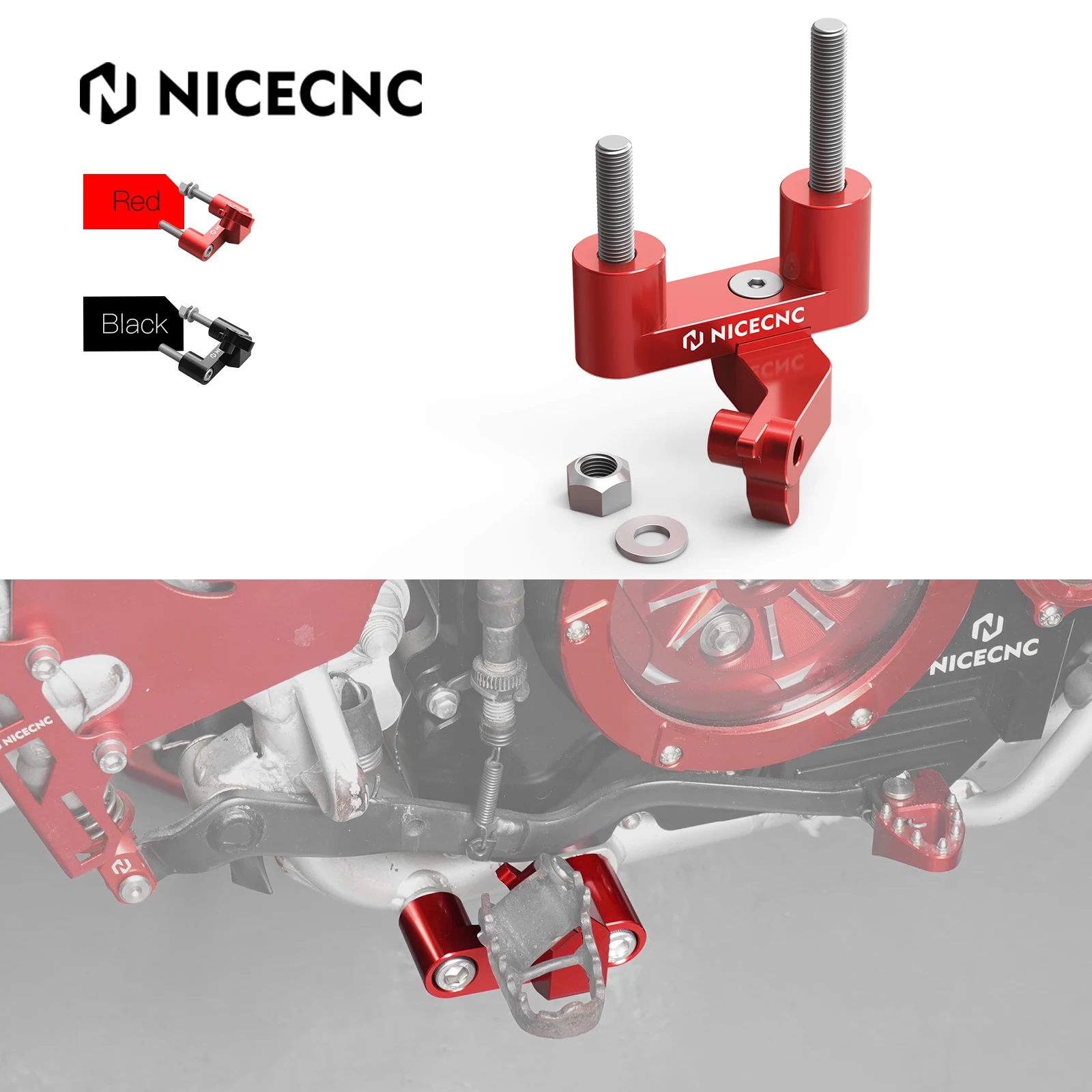 

NICECNC Motorcycle Right Footpeg Peg Mount 1.22'' Closer For HONDA XR650L XR 650L 1993-2024 2023 2022 2021 T6 Billet Aluminum