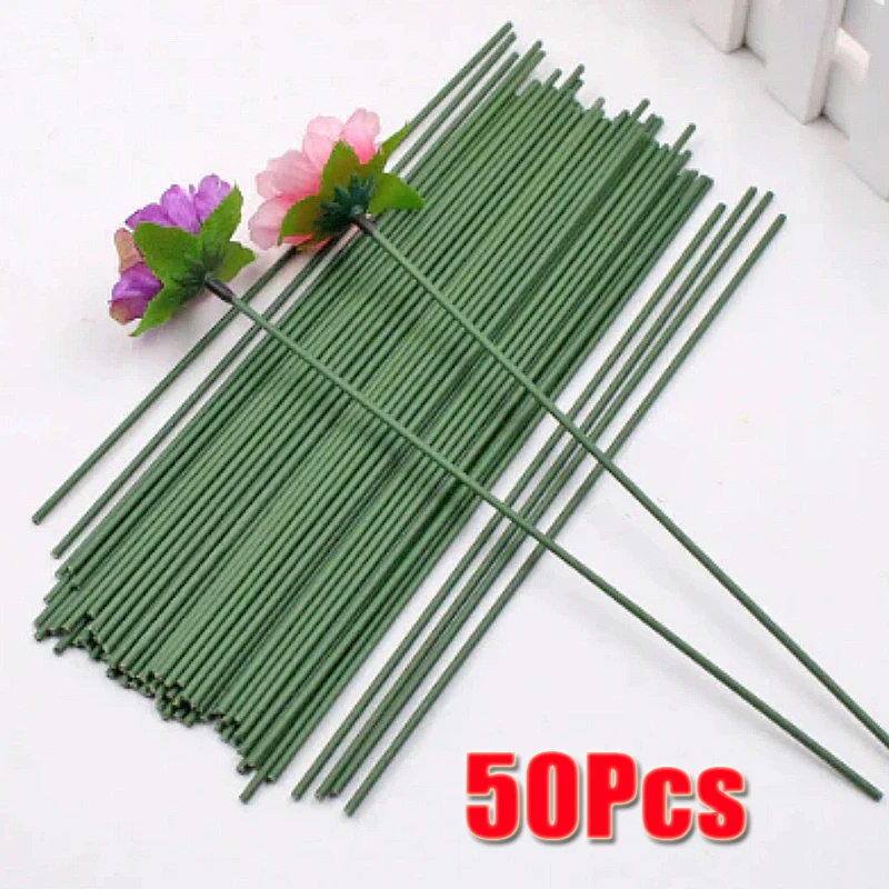 

50Pcs 2mm Diameter Floral Wire 30cm High Quality Paper Covered Artificial BranchesIron Wire For DIY/Nylon Flower Accessory