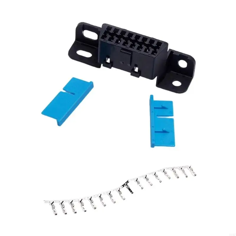 31BC OBD2 16 Pin Female Wire Socket Connector Adapter Plug with Terminals Tabs Universal Accessories for Easy Fault Detection