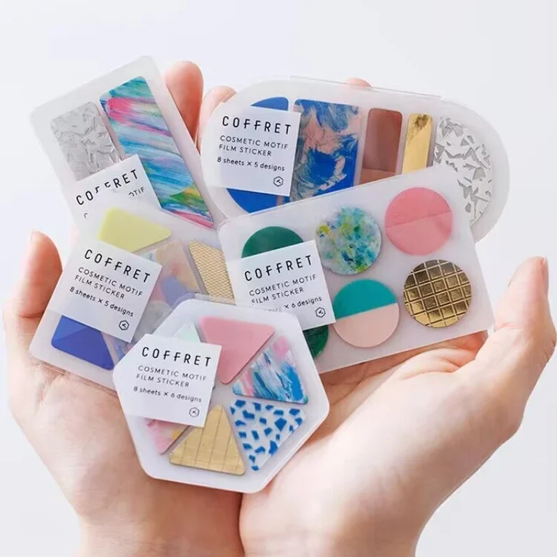 Japan Kingjim COFFRET Beauty Collection Label Sticker Colorful Translucent Creative Pattern Advanced Decoration Collage Bookmark