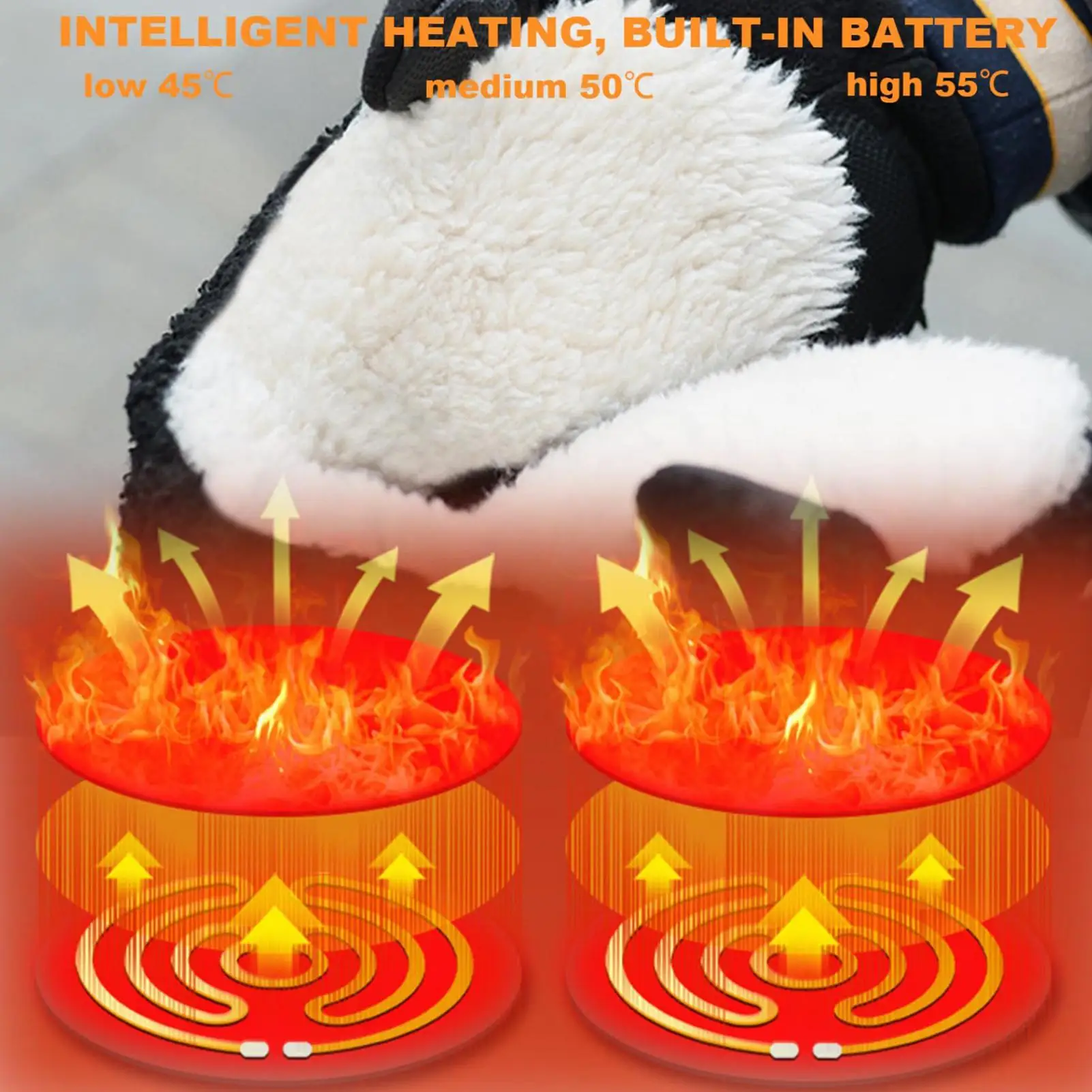 

Heating Ear Warmers 3 Temp Modes Fleece Lining Heated Earmuffs Winter Foldable Auto Power Off Thermal Ear Protection