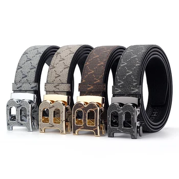 Fashion “B”Letter Automatic Metal Buckle Adjustable length Men's Belt,