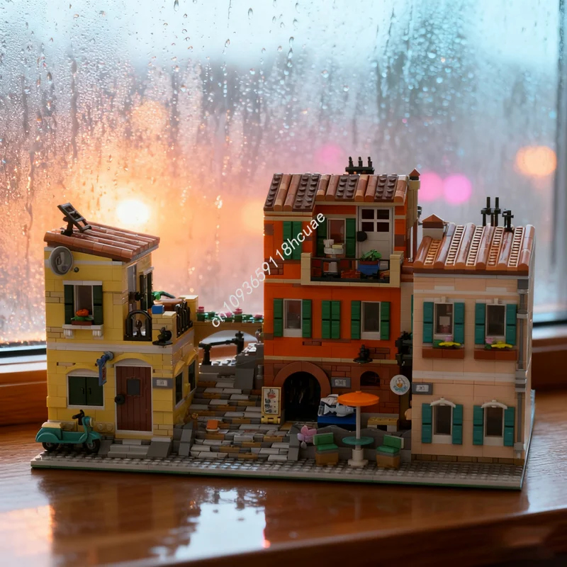 3099pcs MOC Italiaanse Vierkante Riviera Modificatie Modulaire Straatbeeld Model Bouwstenen Bouw Kerstcadeaus Speelgoed Baksteen