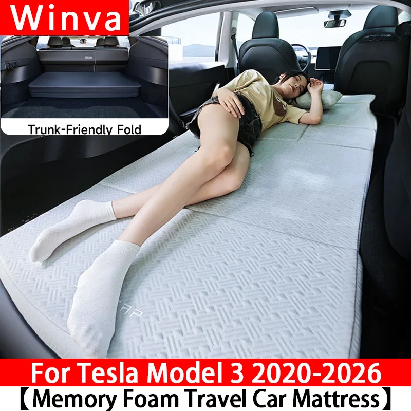 

Автомобильный матрас для Tesla Model 3 Highland 2024-2026 и Model 3 2020-2023: Складной кемпинговый матрас из пены с эффектом памяти для автомобиля