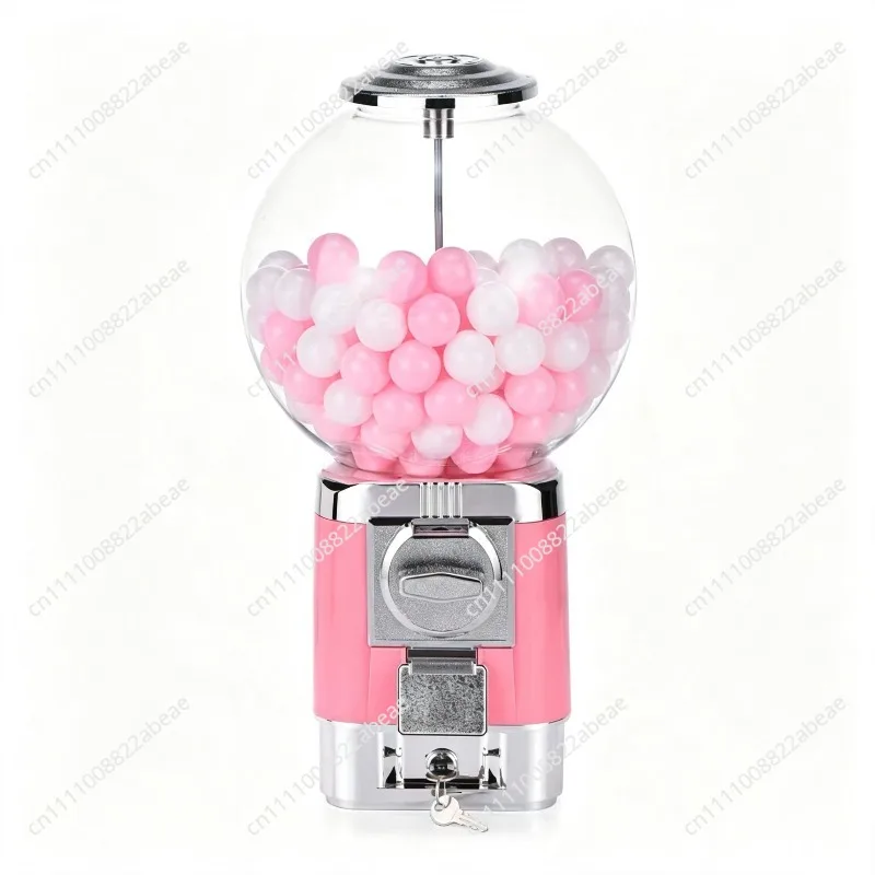 Large Size Tabletop Toy Capsule Vending Machine, Coin Operated Bouncy Ball Lottery Prize Dispenser with Anti-theft Lock