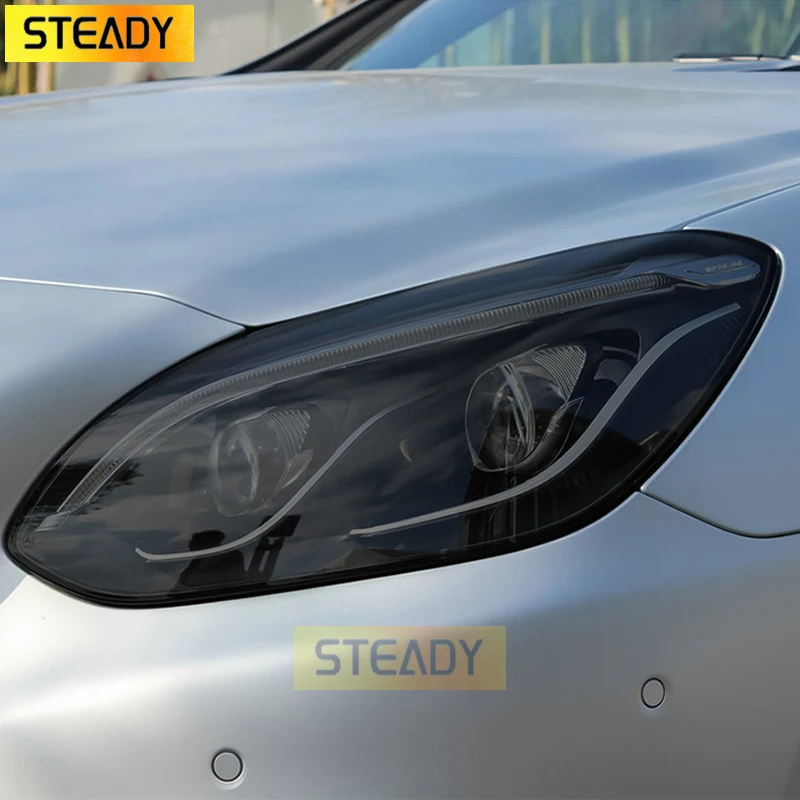 

2 Pcs Car Headlight Protective Film Transparent Black TPU Sticker For Mercedes Benz SLC Class SLK R172 2016-2019 Accessories