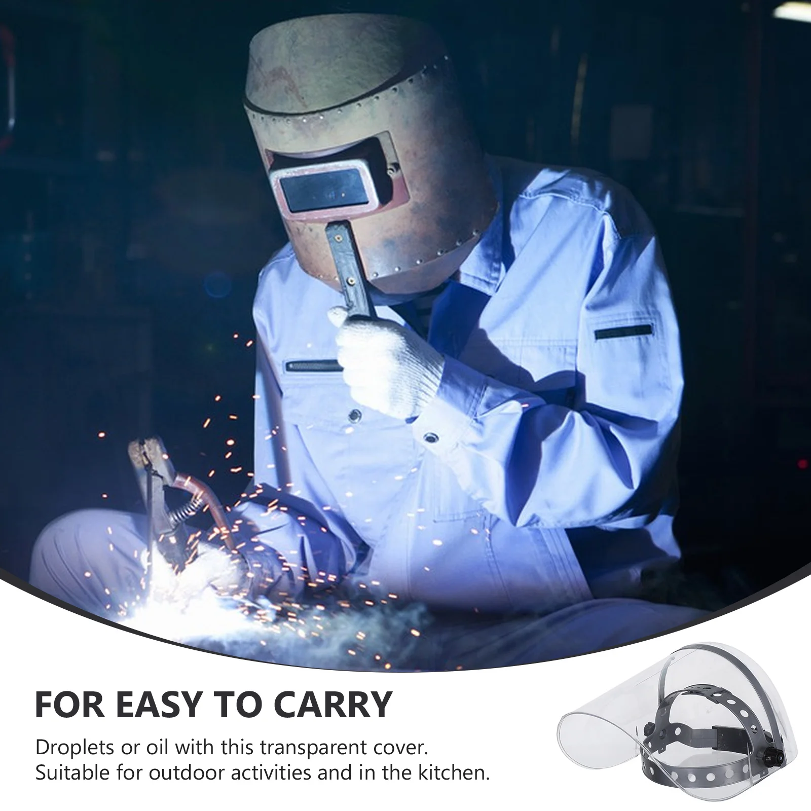 Deflettore protettivo trasparente in PMMA leggero con goccioline resistenti all'olio per cucinare, lavorare, camminare, correre