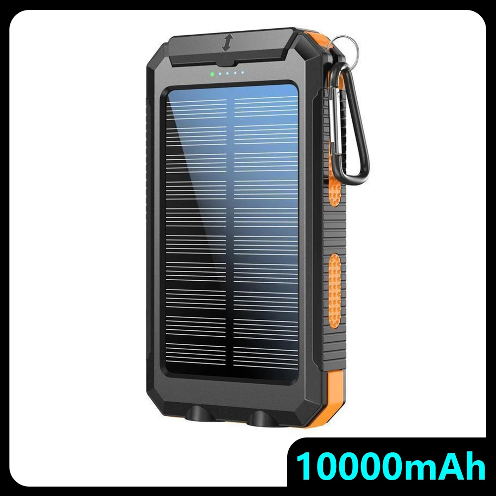 بنك الطاقة VSolar 10000 مللي أمبير - شاحن بطارية خارجي محمول مع ضوء LED - شحن سريع لجميع الهواتف الذكية