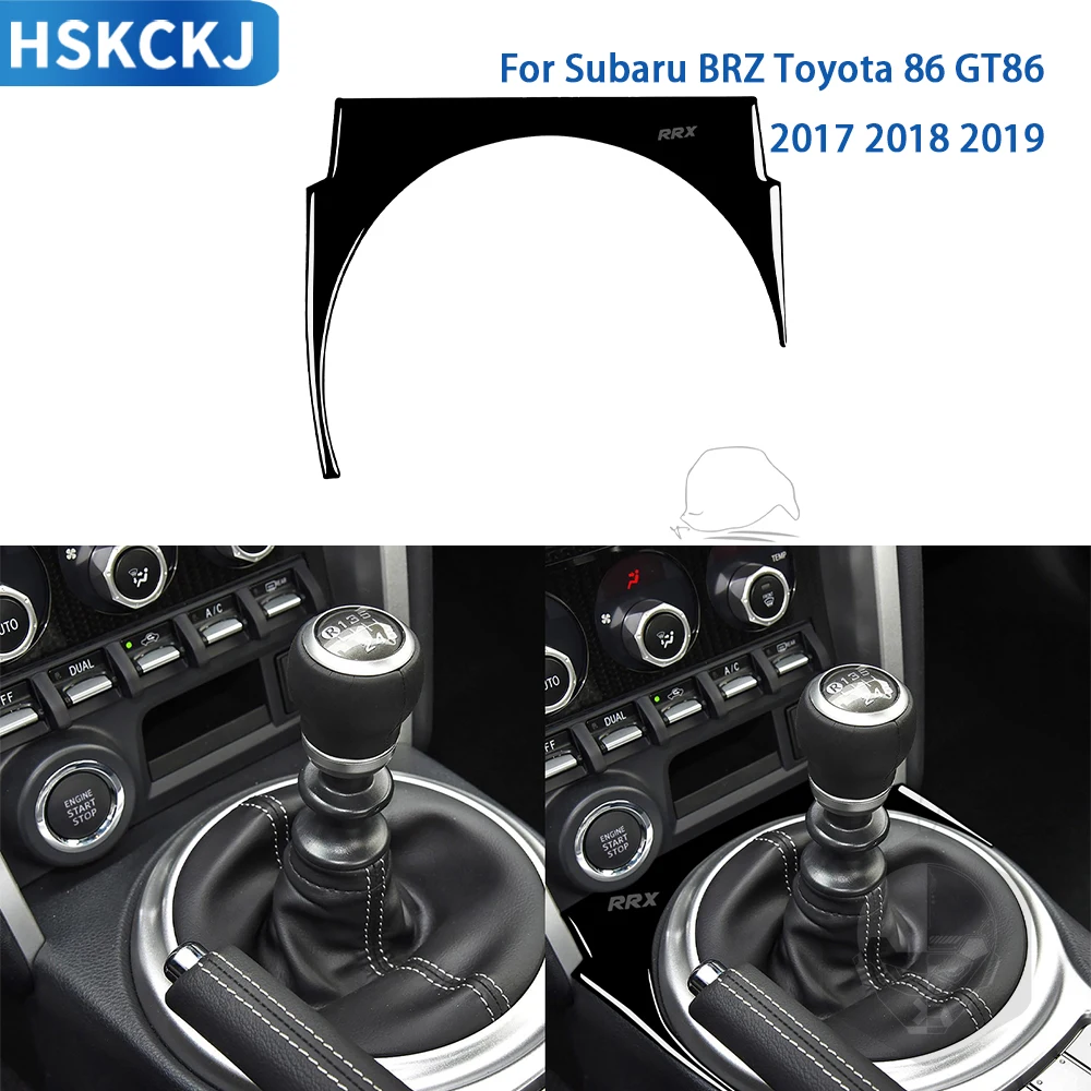 

For Subaru BRZ For Toyota 86 GT86 2017 2018 2019 Black Plastic Accessories Car Gear Surround Panel Trim Sticker Decoration Set