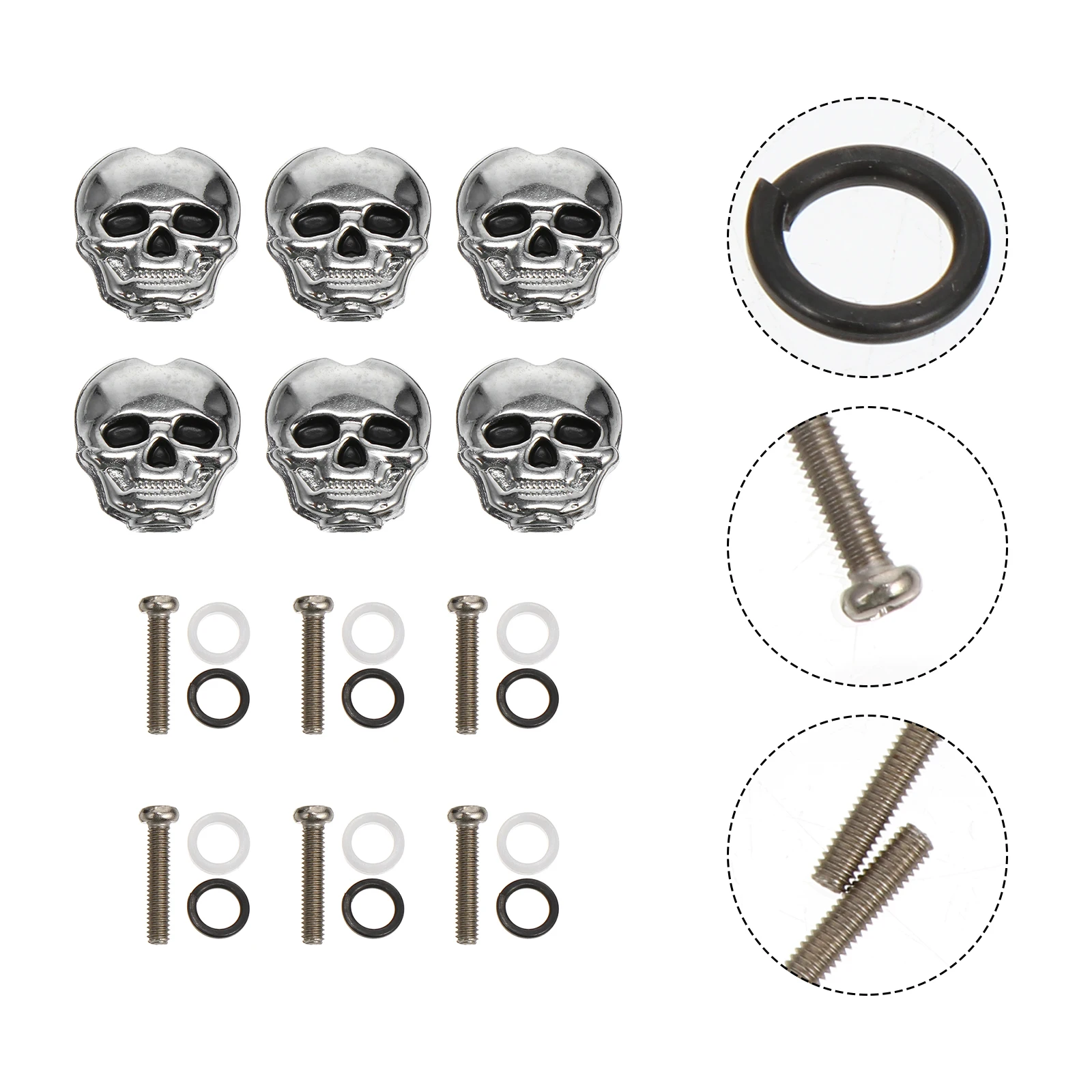 

6pcs Electric Guitar Tuning Pegs Strong Metal Body Durable Replacement for Old Worn Broken Bass String Machine Heads Guitar
