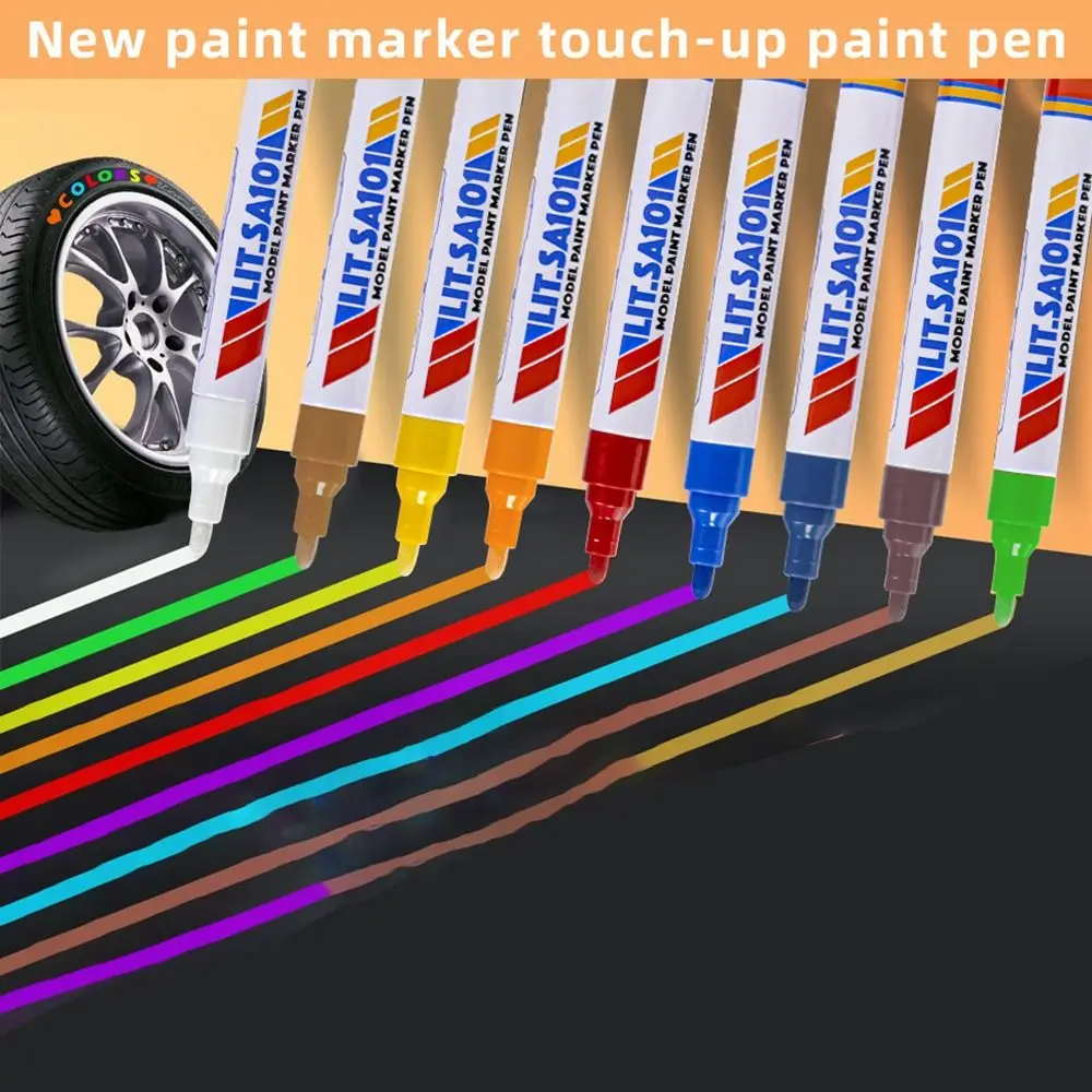 

Colorful Marker Pen Waterproof Stone Markers Art Marker Pen Set Tire Tread Scratch Repair Permanent Paint Marker Rubber