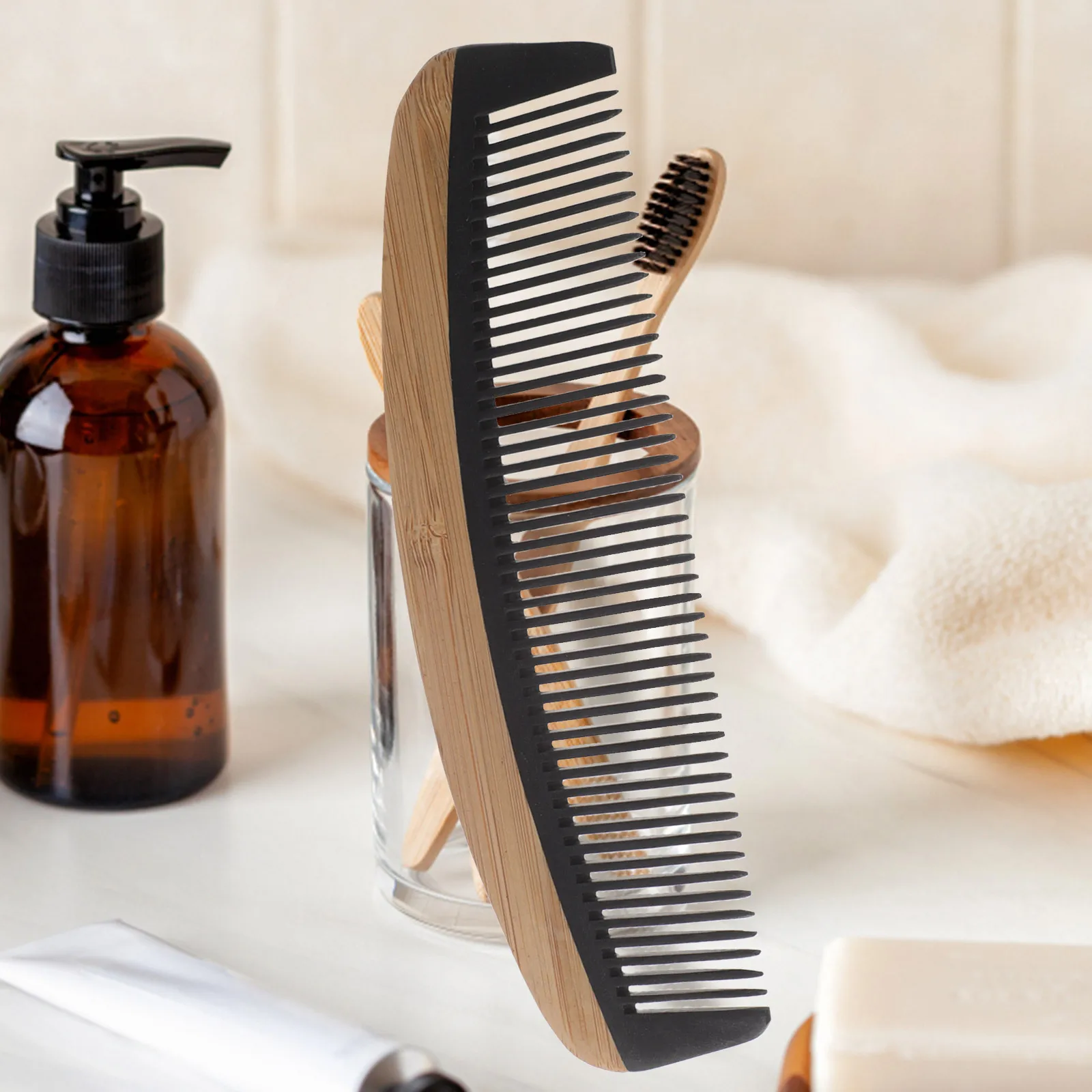 

Wood Hair Comb Flat Design Fine Tooth Portable Hair Styling Tool Scalp Massage Travel Comb Ergonomic Women Accessory