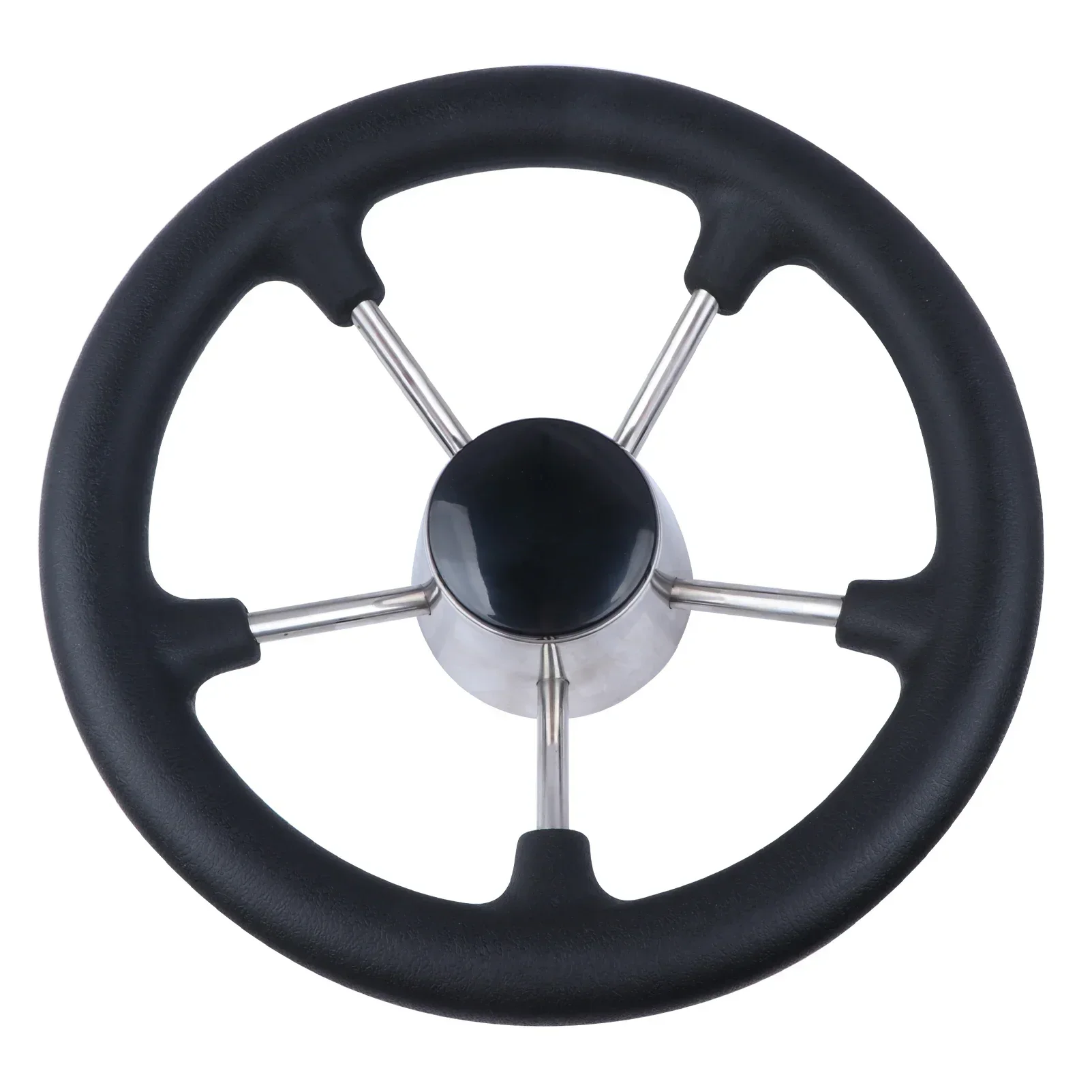 

Boat Accessories Marine 11 Inch stainless steel 5 Spoke Destroyer Steering Wheel with Black Foam
