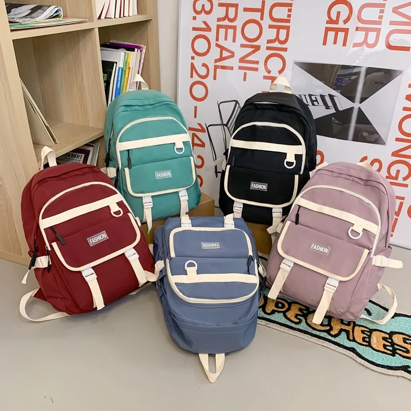 Mochila Simple de moda para mujer, bolso escolar de gran capacidad para estudiantes, bolsa de viaje