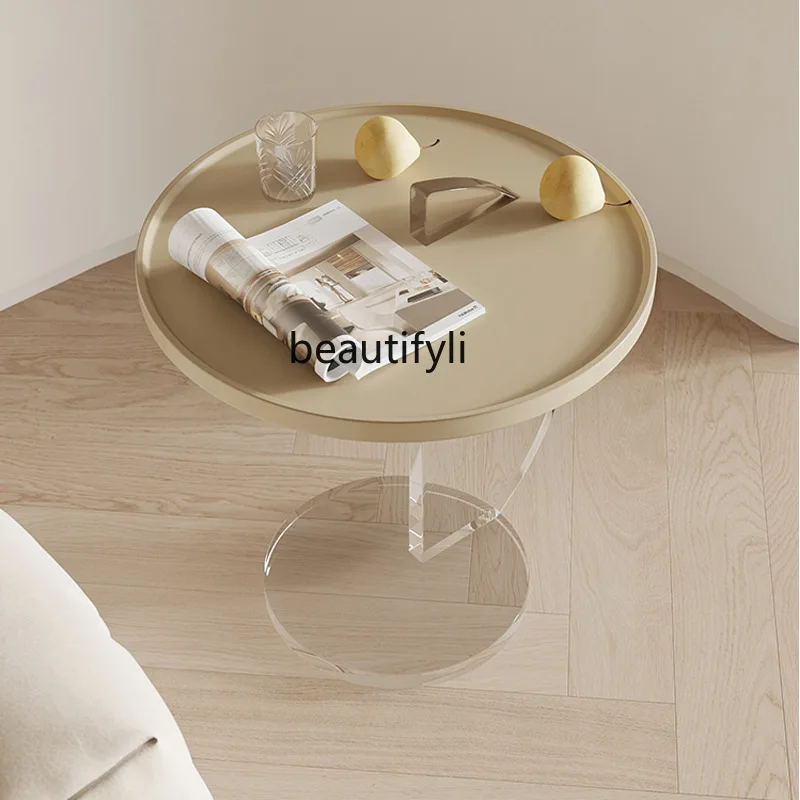 Acrylic Transparent Living Room Cream Wind Sofa Sailboat Side Table Art Small Coffee Table Photography Corner Table