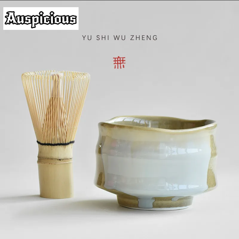 

Creative Bamboo Joint Ceramic Matcha Bowl Soda Glazed Jianshui Tea Ceremony Tea Wash Bowl Japanese Coarse Ceramic Shio Soup Bowl