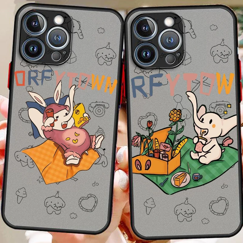 

Disney Dumbo Baby Cute Frosted Translucent For Apple iPhone 16 15 14 13 12 11 XS XR X Pro Max Plus Mini Soft Phone Case