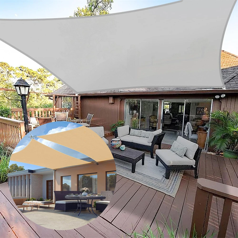 For Terrace Car Canvas Awning Rectangle Pool Sun-Shelter Sunshade Sail Outdoor Awnings Waterproof Sun Shade Sail Garden Canopi