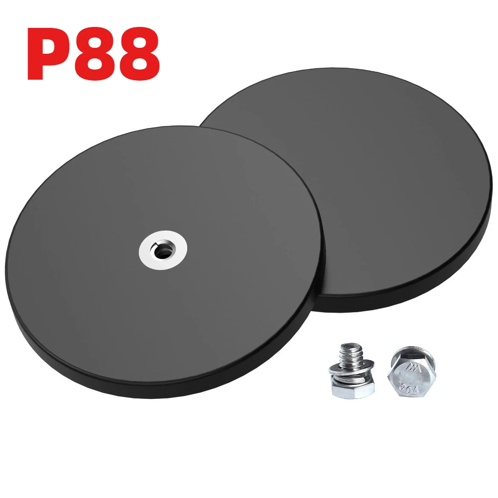 P88 Anti‑Scratch Rubber Coated Refrigerator Magnetic Mount Bases, Multipurpose Magnetic Brackets for Light Strips, Mirrors