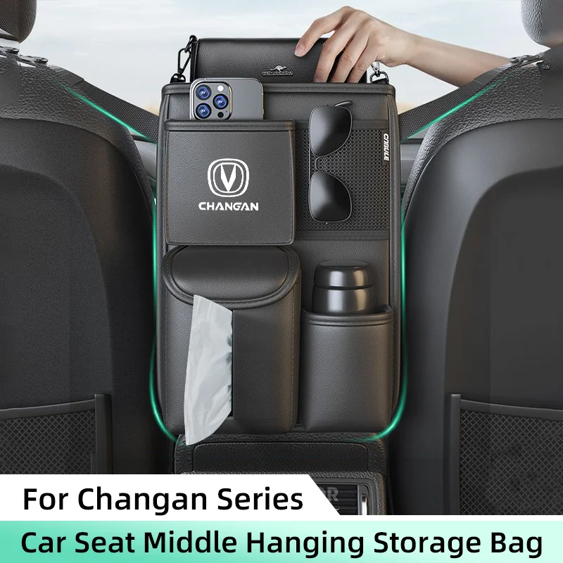 Car Seat Middle Storage Bag For Changan CS35 alsvi CS55 CS75 CS85 Armrest Hanging Organizer Handbag Holder Pocket Tissue Storage