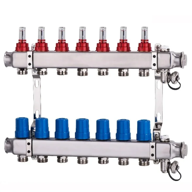 Central Floor portable hot water heater distributor manifold for heating 2 loops to 12 loops